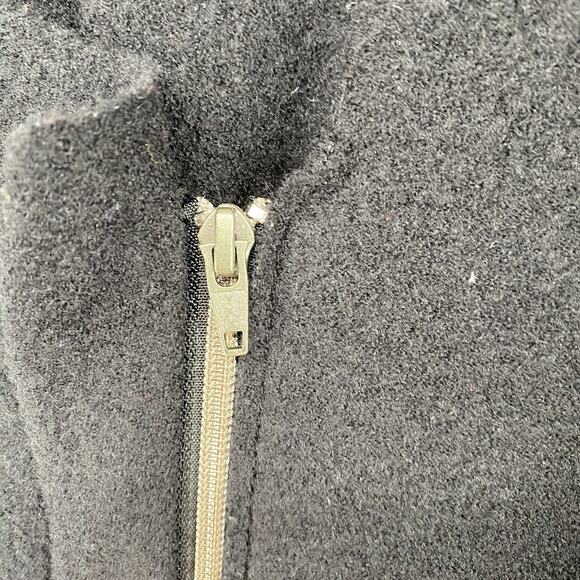 EILEEN FISHER Jacket XS Boiled Merino Wool Mid Length Coat Asymmetric Zip Black - Picture 6 of 12